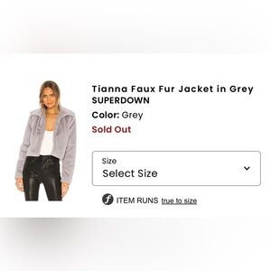 Revolve - Superdown Gray Teddy Jacket Luxurious Faux Fur